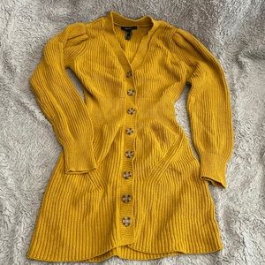 Yellow cardigan dress